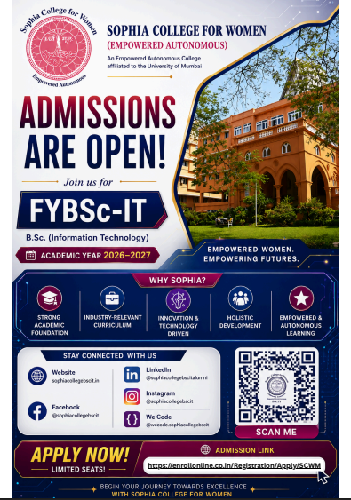 Admissions Open for FYBSc-IT 2026-2027 at Sophia College for Women
